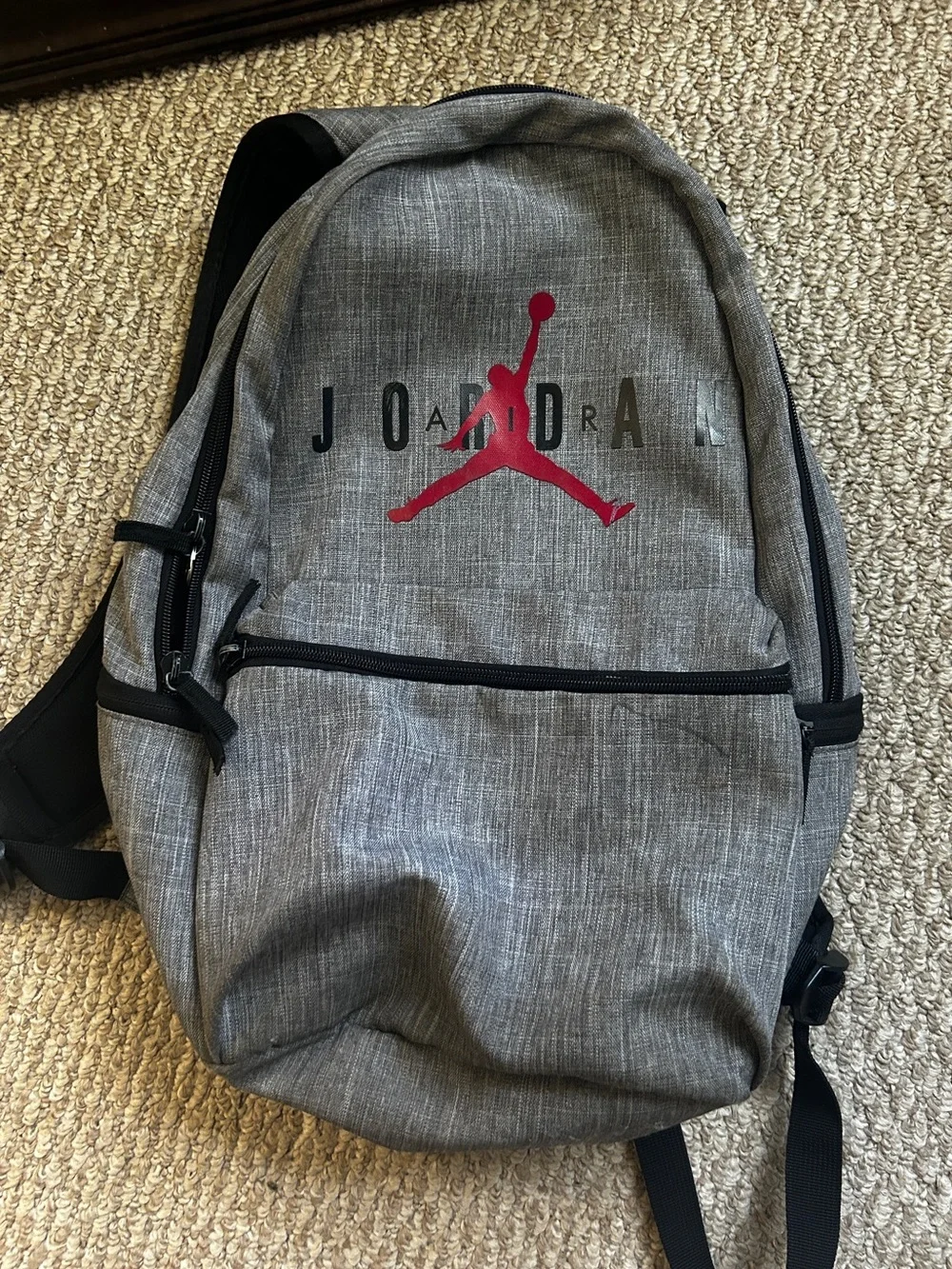 Jordan air backpack one size gray red black